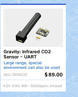 Gravity: UART Infrared CO2 Sensor (0-50000ppm)